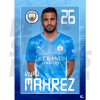 Mahrez Man City FC Headshot Poster A3 21/22
