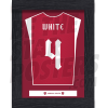 White Arsenal FC Home Shirt Framed Poster A4 21/22