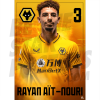 Ait-Nouri Wolves FC Headshot Poster A3 21/22