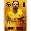 Neves Wolves FC Headshot Poster A3 21/22