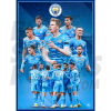 Manchester City FC Squad Montage A4 Poster