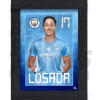 Losada Man City Framed Headshot Poster A4 21/22