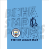 Man City Champions 21-22 Blue A4 Poster