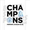 Man City Champions White 21-22 A3 Poster