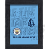 Man City Champions 21-22 Blue A2 Framed Poster