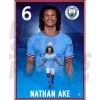 Ake Man City Action Poster A3 22/23