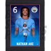 Ake Man City Framed Action Poster A4 22/23