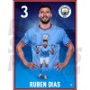 Dias Man City Action Poster A3 22/23