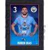Dias Man City Framed Action Poster A3 22/23