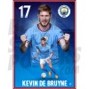 De Bruyne Man City Action Poster A3 22/23