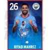 Mahrez Man City Action Poster A4 22/23