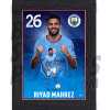 Mahrez Man City Framed Action Poster A4 22/23