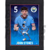 Stones Man City Framed Action Poster A4 22/23