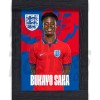Saka England Away Framed H/S Poster A3 22/23