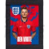 White England Away Framed H/S Poster A3 22/23