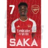 Bukayo Saka 23/24 Arsenal Headshot Poster