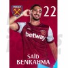 West Ham United FC Benrahma 22/23 Headshot Poster