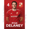 Swindon Town FC Delaney 24/25 Headshot Poster