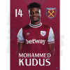 West Ham United FC Kudus 24/25 Headshot Poster