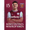 West Ham United FC Mavropanos 24/25 H/S Poster