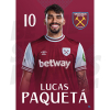 West Ham United FC Paqueta 24/25 Headshot Poster