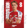 Arsenal FC Odegaard 24/25 Action Poster