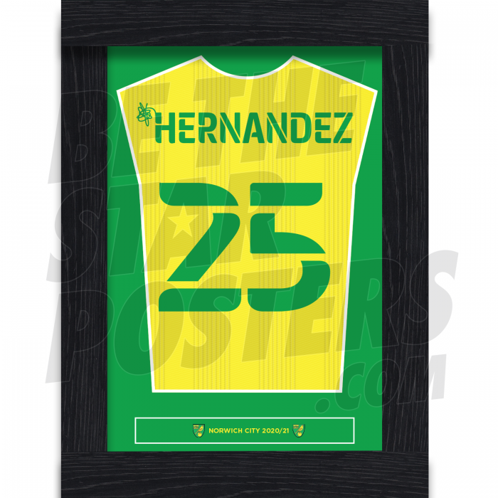 Hernandez Norwich City Framed Shirt Poster 20/21
