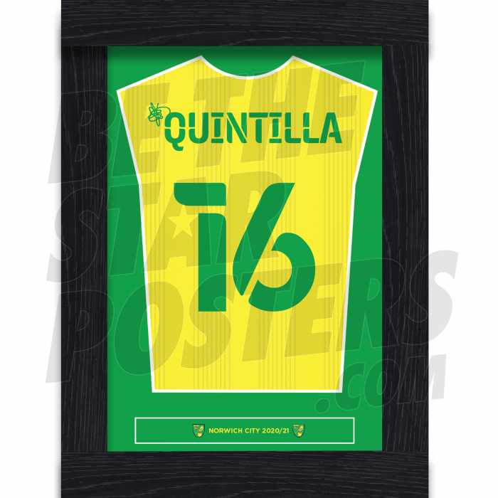 Quintilla Norwich City Framed Shirt Poster 20/21