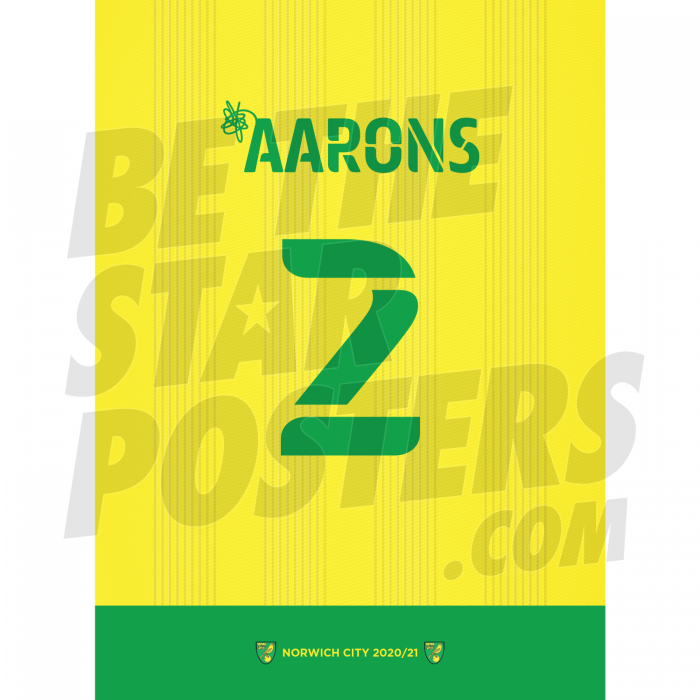 Aarons Norwich City Shirt Poster A4 20/21