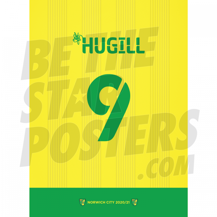 Hugill Norwich City Shirt Poster A4 20/21