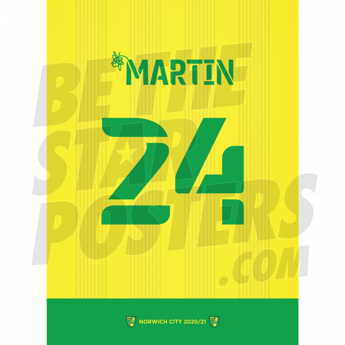 Martin Norwich City Shirt Poster A4 20/21