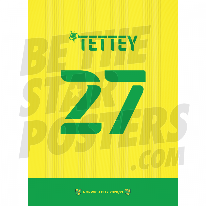 Tettey Norwich City Shirt Poster A4 20/21