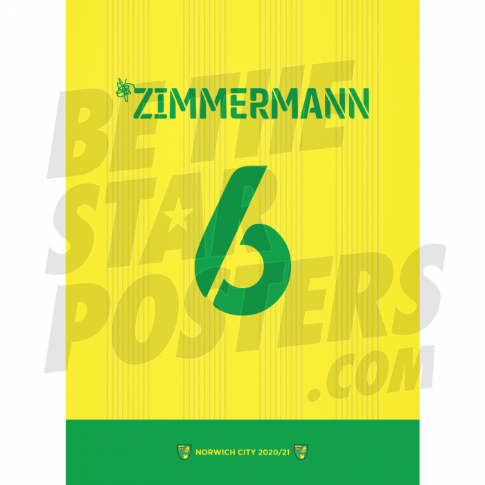 Zimmermann Norwich City Shirt Poster A4 20/21