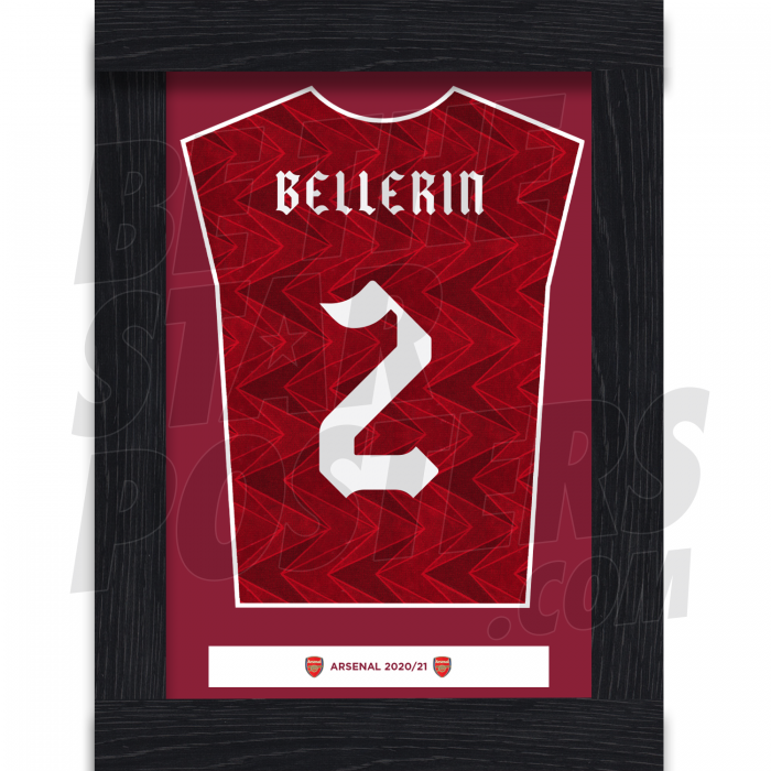 Bellerin Arsenal FC Framed Shirt Poster A4 20/21