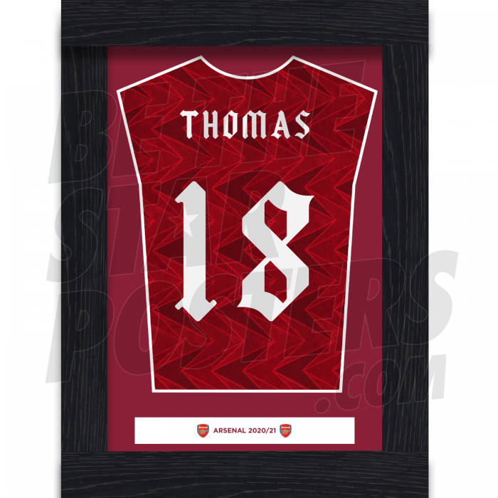 Thomas Arsenal FC Framed Shirt Poster A4 20/21