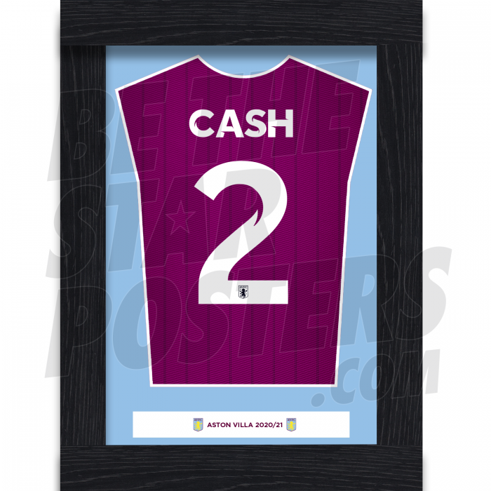 Cash Aston Villa Framed Shirt Poster A4 20/21