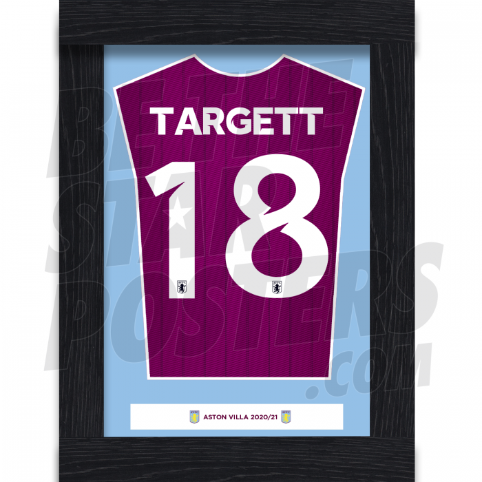 Targett Aston Villa Framed Shirt Poster A4 20/21