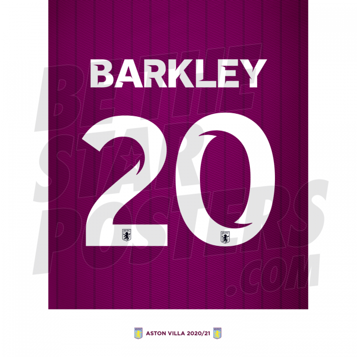 Barkley Aston Villa Shirt Poster A4 20/21