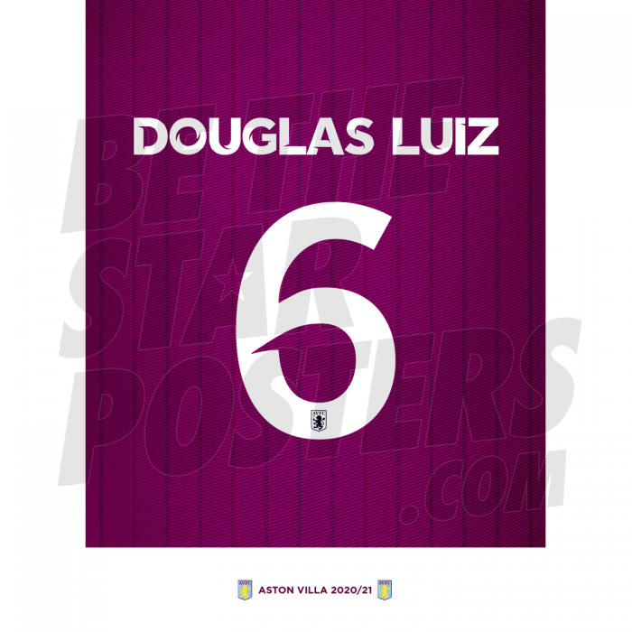 Douglas Luiz Aston Villa Shirt Poster 20/21