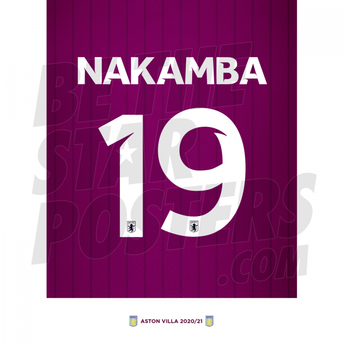 Nakamba Aston Villa Shirt Poster A4 20/21