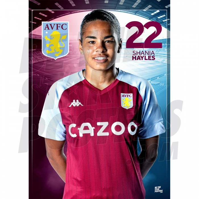 Shania Hayles Aston Villa Headshot Poster A3 20/21
