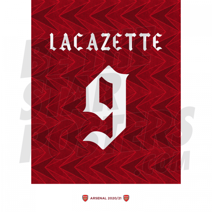Lacazette Arsenal FC Shirt Poster A4 20/21