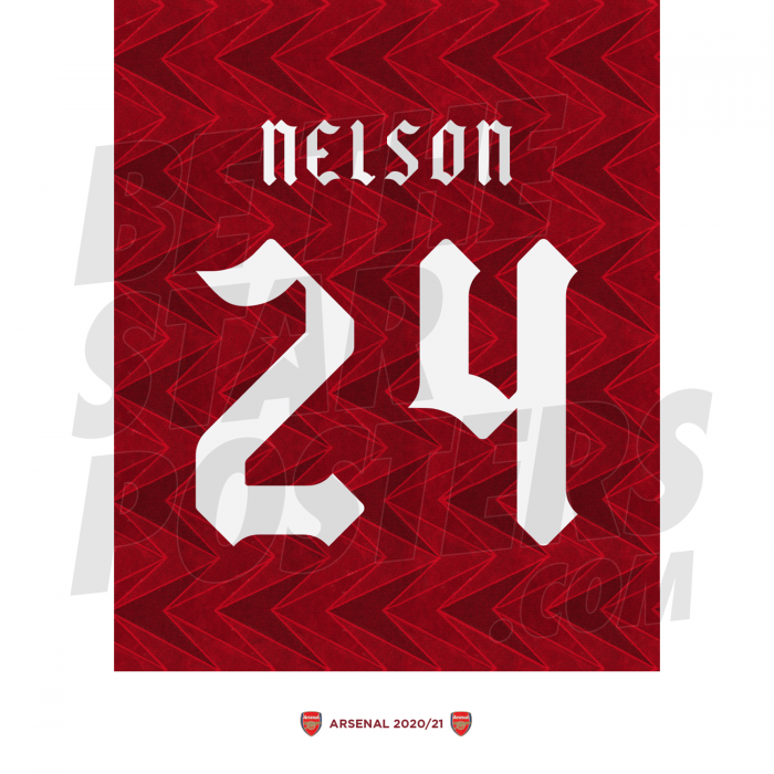 Nelson Arsenal FC Shirt Poster A4 20/21