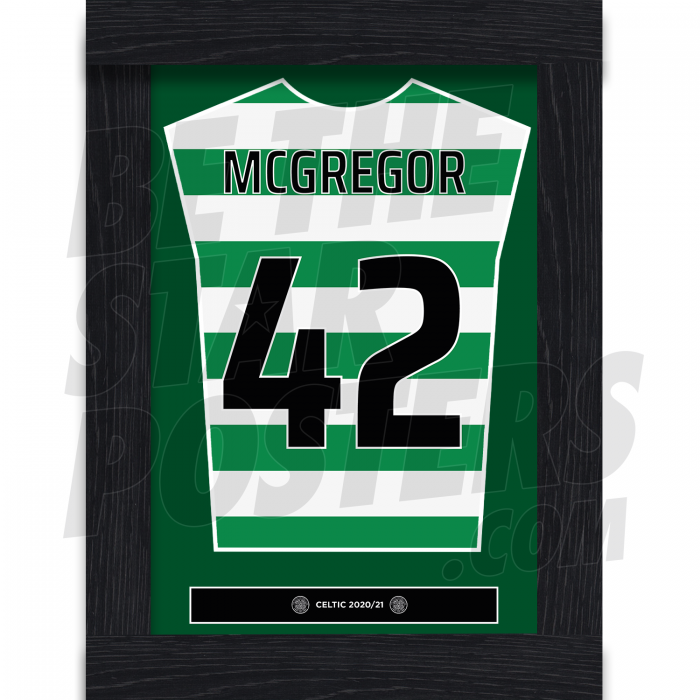 Mcgregor Celtic FC Framed Shirt Poster A4 20/21