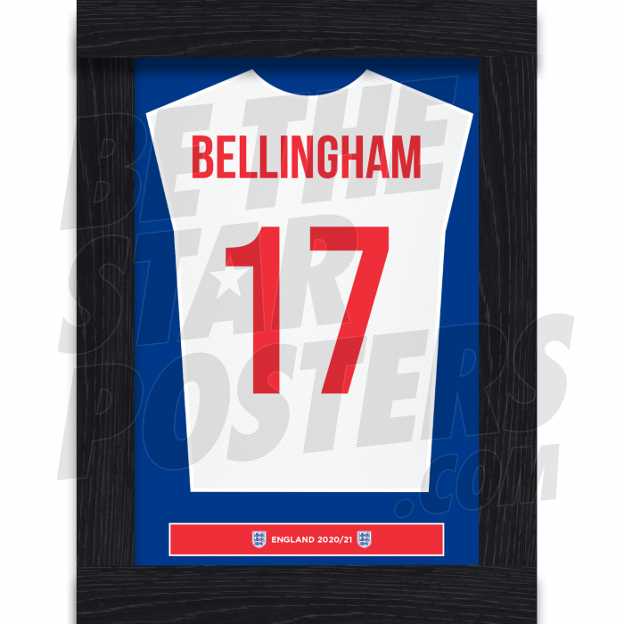 Bellingham England Framed Shirt Poster A4 20/21