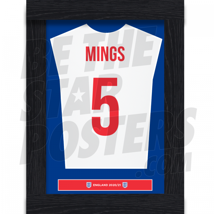Mings England Framed Shirt Poster A4 20/21