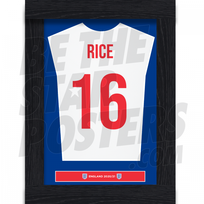 Rice England Framed Shirt Poster A4 20/21