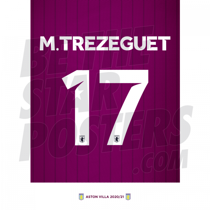Trezeguet Aston Villa Shirt Poster A4 20/21