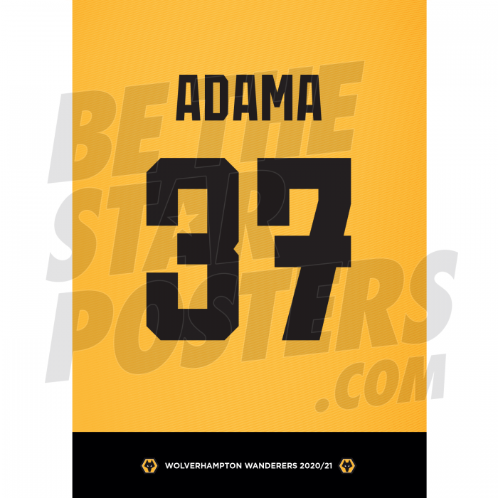 Adama Wolverhampton Shirt Poster A4 20/21