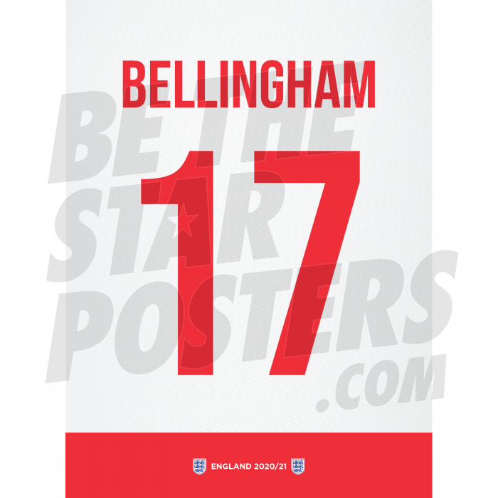 Bellingham England Shirt Poster A4 20/21
